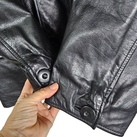 Vintage Wilsons M. Julian Jacket Black Leather Large Tall Diamond Quilted Liner - Picture 4 of 11